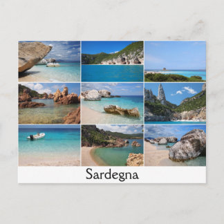 Sardaigne plages collage texte carte postale