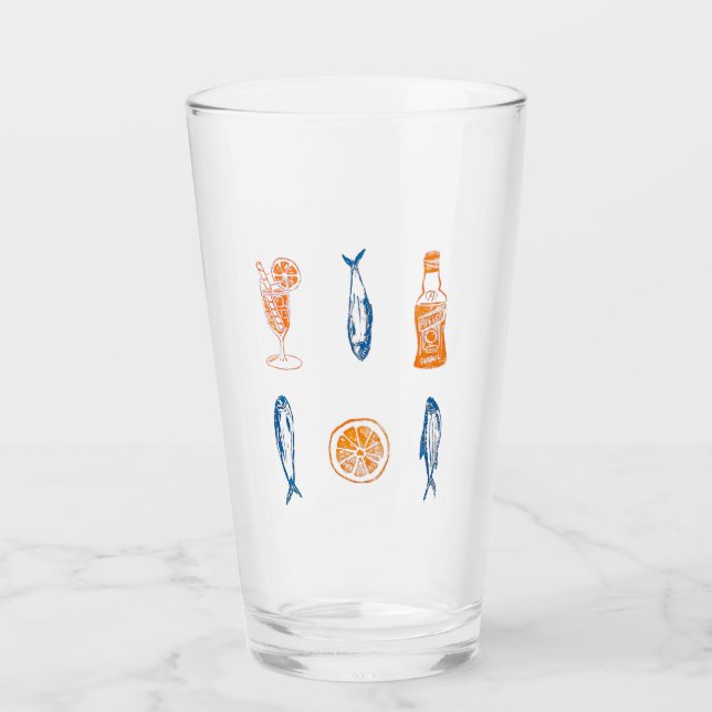 Sardine d'été italienne et verre de bière Aperol (Devant)