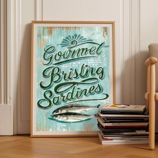 Sardines imprimé _ Art mural de cuisine _ Boîte de (Créateur téléchargé)