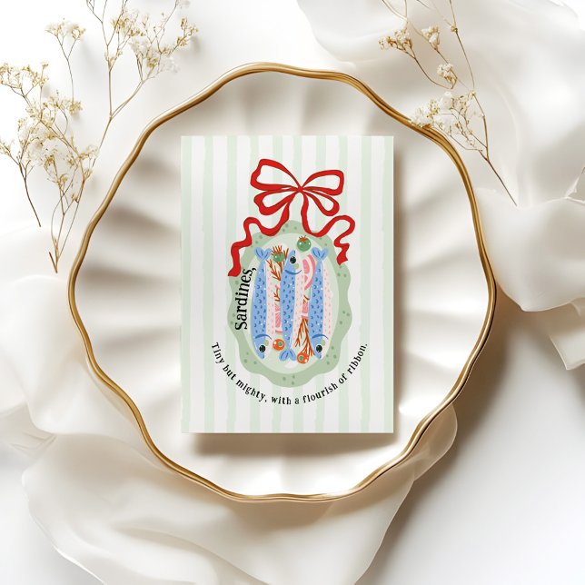 Sardines in a Plate in Red Bow Kitchen Poster (Créateur téléchargé)