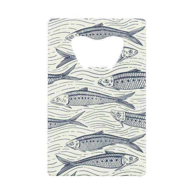 Sardines in Motion in navy and ivory (Devant)