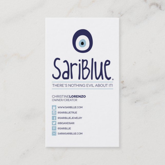 SariBlue | CARTE DE VISITE 3 (Devant)