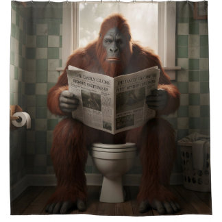 Sasquatch Avec Papier Douche Salle De Bain Rideau