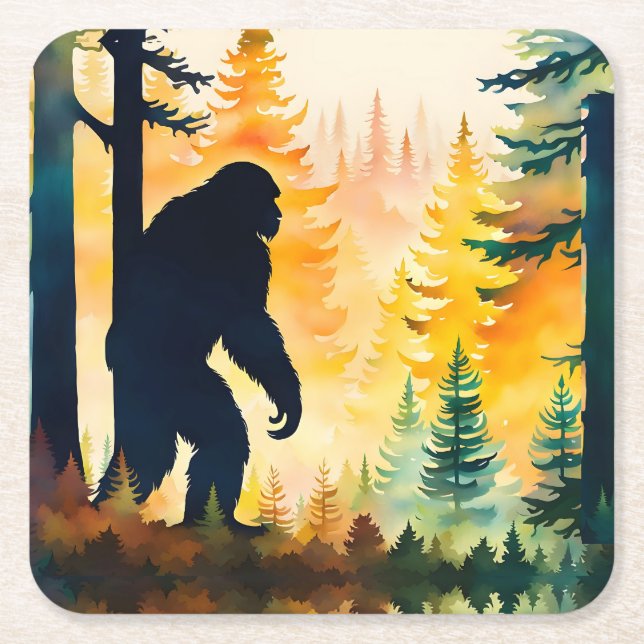 Sasquatch dans les bois Sous-verre en papier (Devant)