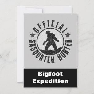 Sasquatch Hunter Invitation amusante à trouver Big