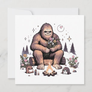 Sasquatch tenant des fleurs
