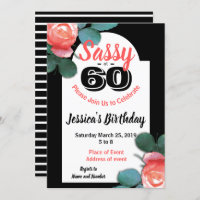 Sassy à 60 Anniversaire Invitations