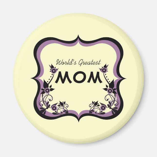 Sassy Floral World's Greatest Mom Magnet (Devant)