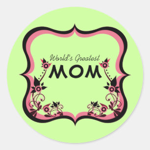 Sassy Floral World's Greatest Mom Stickers