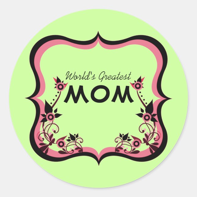 Sassy Floral World's Greatest Mom Stickers (Devant)