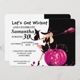 Sassy Halloween Witch Anniversaire Invitation