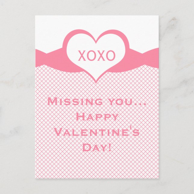 Sassy Heart Fishnet Valentine Carte postale, rose (Devant)