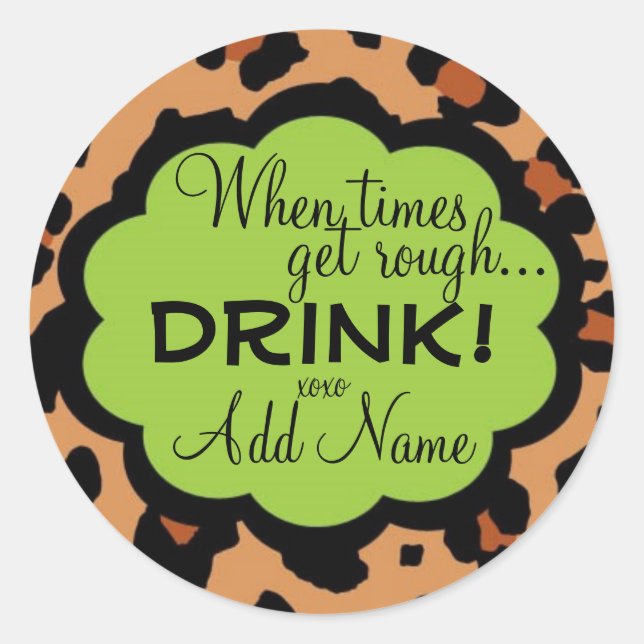 Sassy Lepord Étiquette de vin personnalisé (Devant)