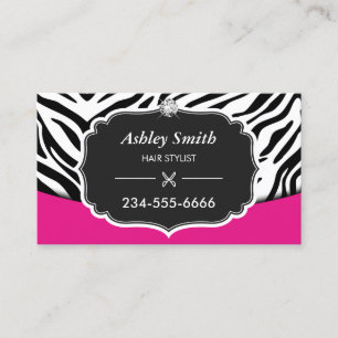 Sassy Pink Zebra Print Hair Stylist Rendez-vous