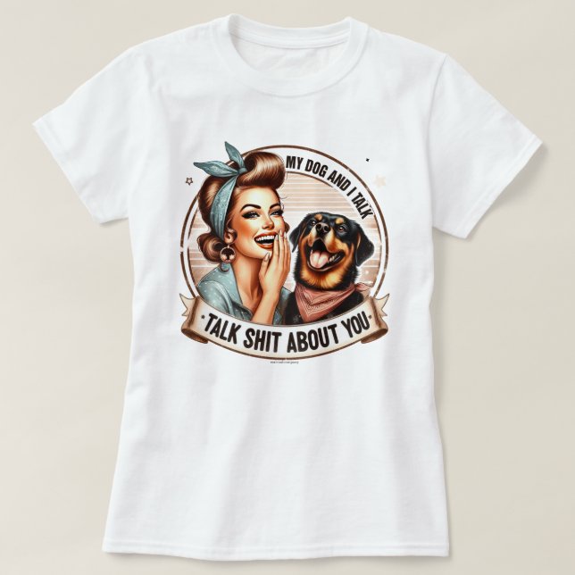 Sassy Retro Girl T-Shirt - My Dog and I (Design devant)