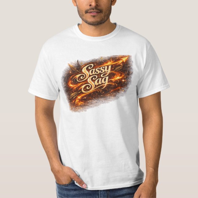 Sassy Sag Zodiac T-Shirt – Bold Sagittarius Fire S (Devant)