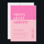 Sassy Sixty Soirée 60e anniversaire Invitation<br><div class="desc">Fêtez un anniversaire marquant avec notre invitation audacieuse et sassy à 60e anniversaire! Conçue pour faire une déclaration, cette invitation est parfaite pour quiconque cherche à lancer une soirée élégante et inoubliable. Le thème "Sassy, Sixty Soirée" donne le ton pour un événement amusant qui laissera vos invités parler. Doté d'un...</div>