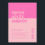 Sassy Sixty Soirée 60e anniversaire Invitation<br><div class="desc">Fêtez un anniversaire marquant avec notre invitation audacieuse et sassy à 60e anniversaire! Conçue pour faire une déclaration, cette invitation est parfaite pour quiconque cherche à lancer une soirée élégante et inoubliable. Le thème "Sassy, Sixty Soirée" donne le ton pour un événement amusant qui laissera vos invités parler. Doté d'un...</div>
