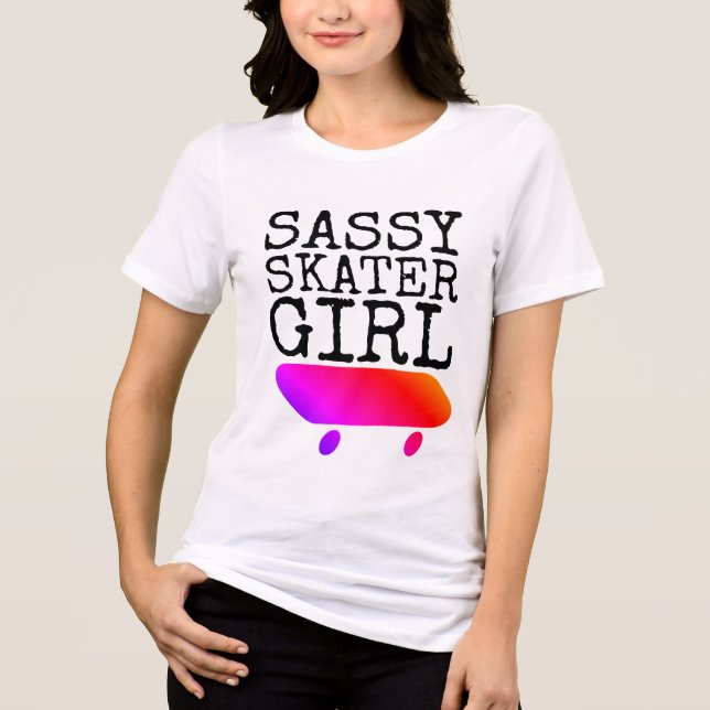 SASSY SKATER GIRL SKATEBOARDING T-Shirts (Recto)