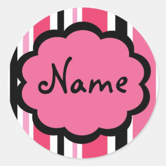 Sassy Stripe Sticker rose et noir