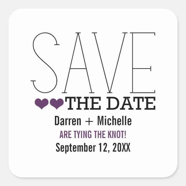 Sassy Typographie Enregistrer les stickers Date, v (Devant)