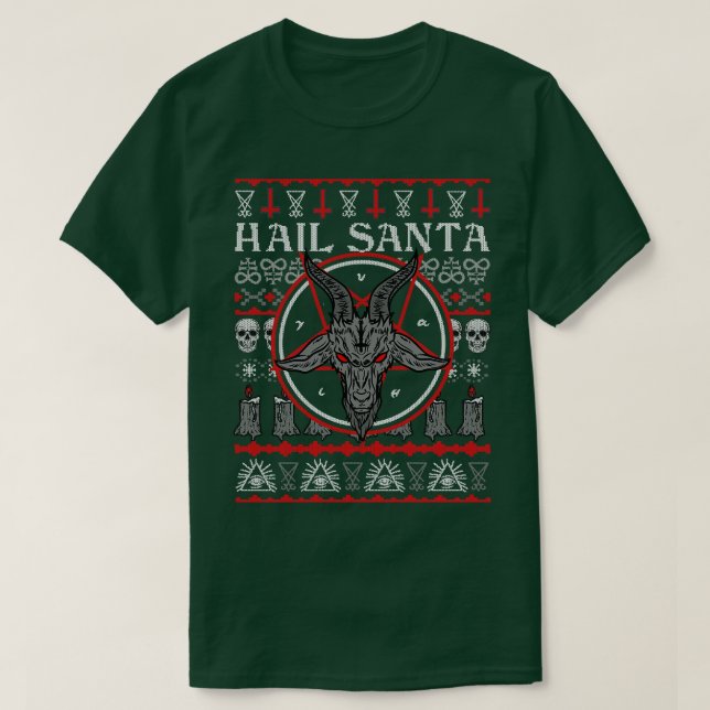 Satanic Christmas Hail Père Noël Ugly Sweat (Design devant)