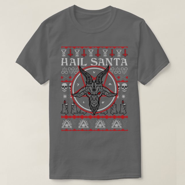 Satanic Christmas Hail Père Noël Ugly Sweat (Design devant)