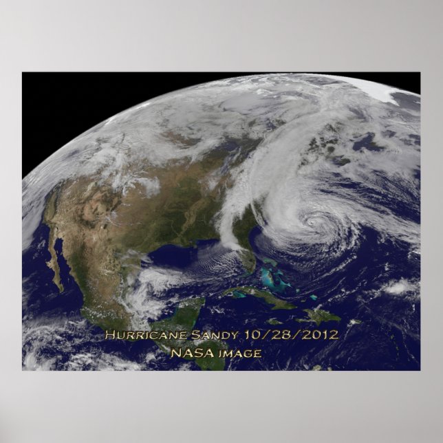 Satellite View of Hurricane Sandy 60x40 Poster (Devant)