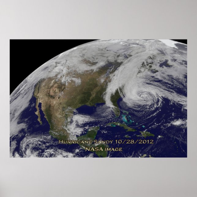 Satellite View of Hurricane Sandy 60x40 Poster (Devant)