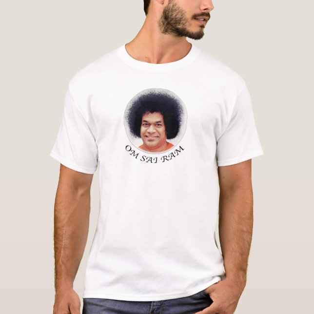Sathya Sai Baba avec OM SAI RAM sur le T-shirt (Devant)