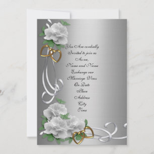 satin argenté faire-part de mariage