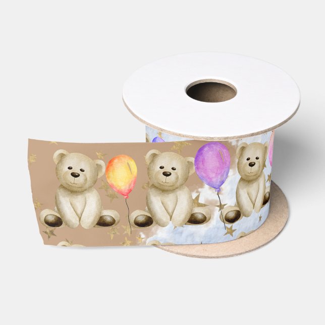 Satin Ballons d'ours en peluche ruban 3Satin (Bobine)