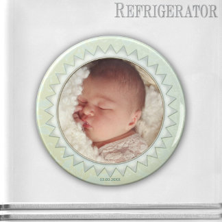 Satin Damask Pastel Green Baby Photo Magnet