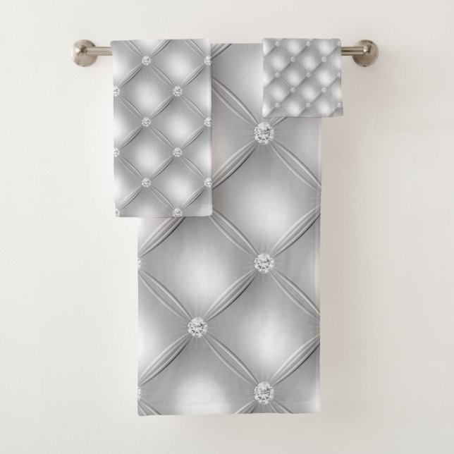 SATIN DE SALLE DE BAINS EN ARGENT GRAS DIAMONT SAT (En situation)