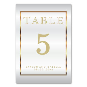 Satin or et blanc - Carte table