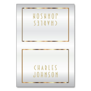 Satin or et blanc - Cartes de place