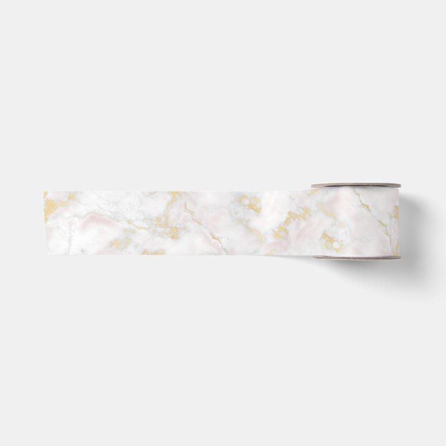 Satin Ruban en marbre doré rose (Devant)