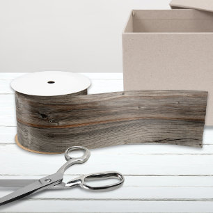 Satin Ruban satiné en bois gris rustique