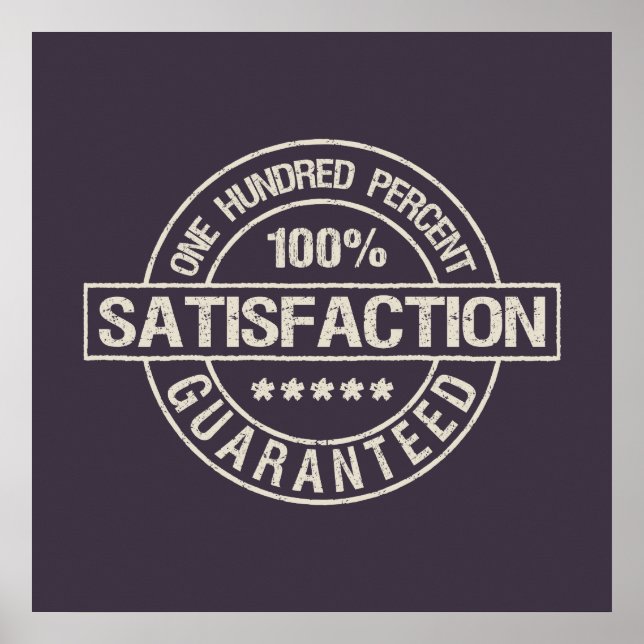SATISFACTION GARANTIE poster personnalisé (Devant)