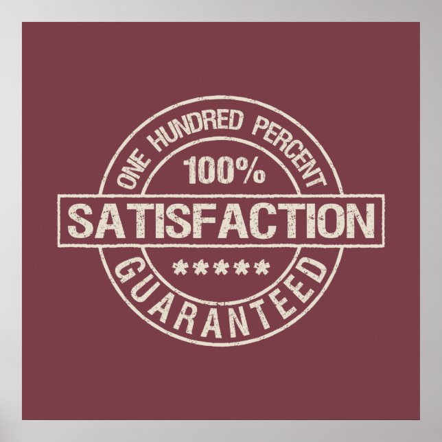SATISFACTION GARANTIE poster personnalisé (Devant)