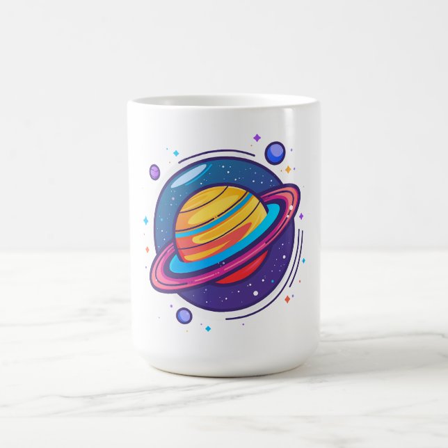 Saturn Planet Coffee Mug – Cosmic Design for Space (Centre)