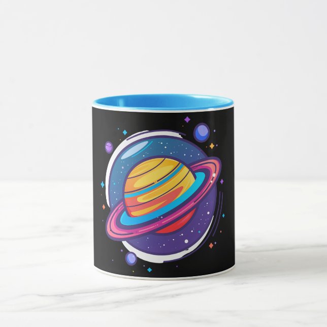 Saturn Planet Coffee Mug – Cosmic Design for Space (Centre)
