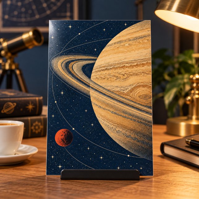Saturne en Impression d'Art Ocre (4 x 6 inch unframed semi-gloss print. Flat printed artwork. Styled scene; props not included.)