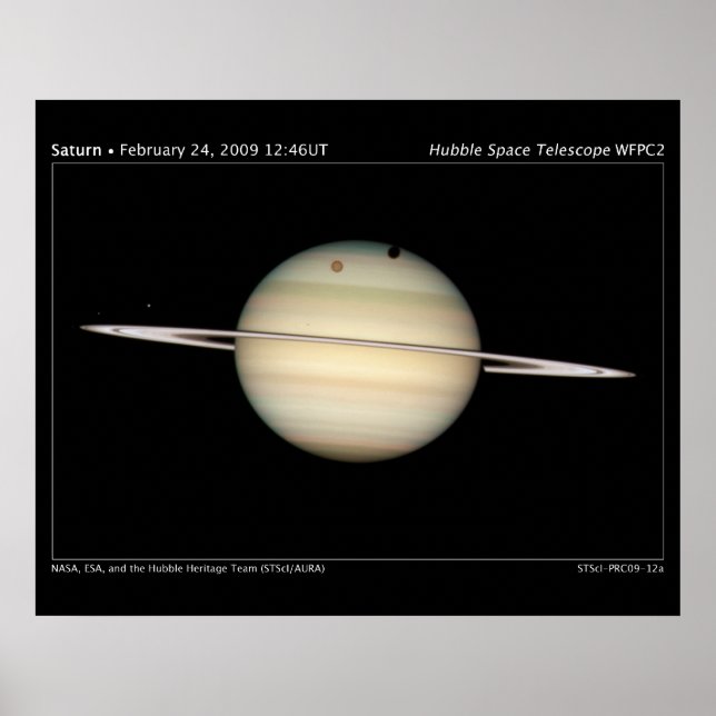 Saturns Moons Transit Astronomy Poster (Devant)