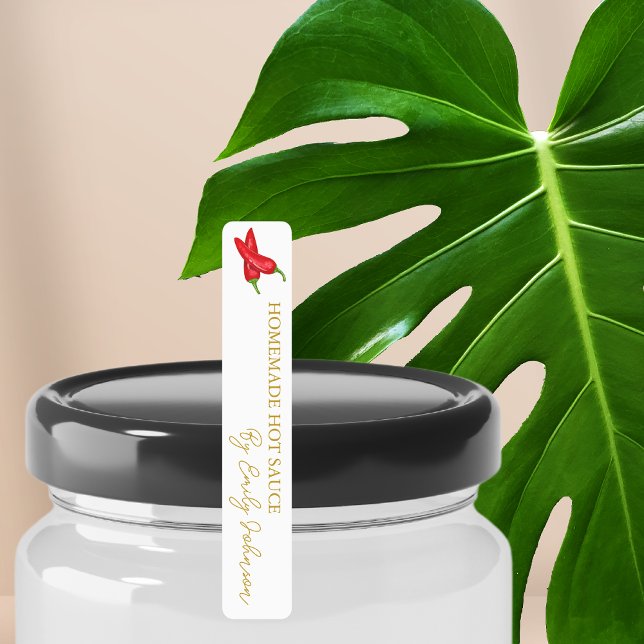 Sauce au chili chaud maison Étiquette mince (Créateur téléchargé)