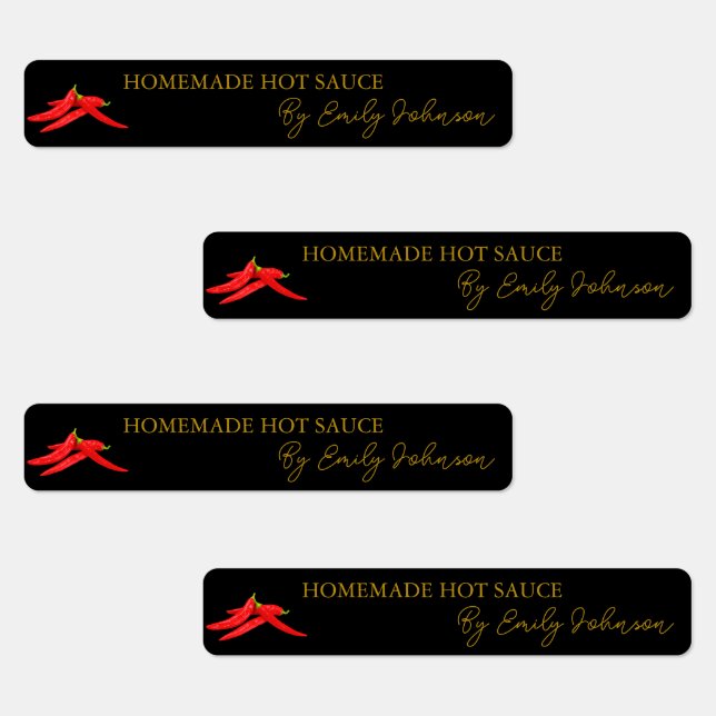 Sauce au chili chaud maison Étiquette mince (Groupe)