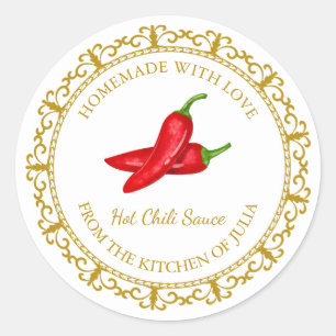 Sauce au chili chaud vintage maison Étiquette l Bl