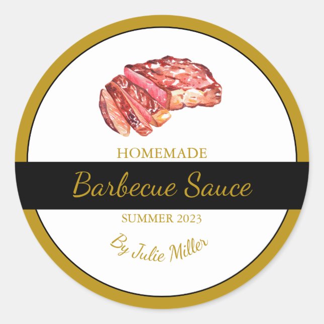 Sauce barbecue au boeuf maison Étiquette barbecue (Devant)