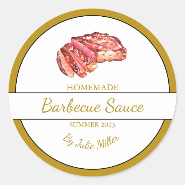 Sauce barbecue au boeuf maison Étiquette barbecue (Devant)