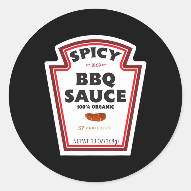 Sauce barbecue épicée Étiquette Drôle Halloween Co (Devant)